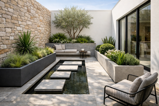 Small Courtyard, Big Impact: Easy Design Ideas Using Stone and Trough Planters