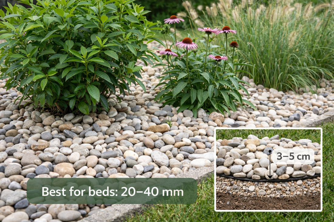 Decorative Pebble Size Guide: What to Use for Paths vs Garden Beds