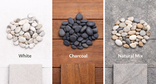 White vs Charcoal vs Natural Pebbles