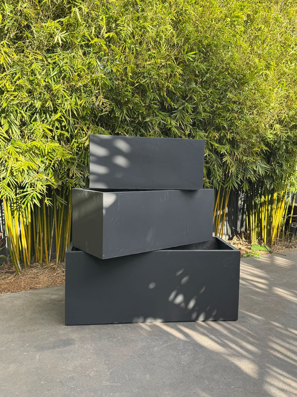 LT Series Rectangular Planter Trough – Black